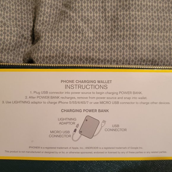 Liz Claiborne Power Bank Phone Charging Wallet Clutch in Forest Green NWT - Picture 4 of 13